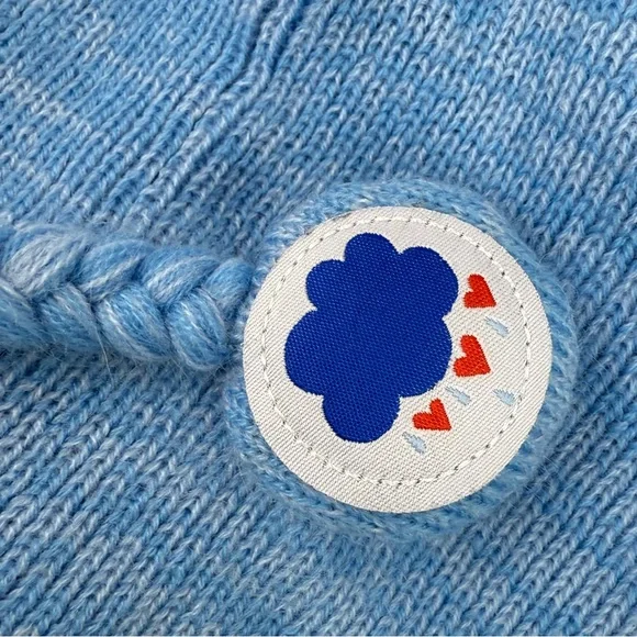 Care Bears hat grumpy braided tassel Blue Bear Knit Earflap Hat - Picture 5 of 5